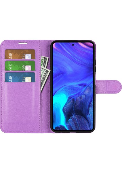 Infinix Note 10 Pro Litchi Doku Pu Deri Cüzdan Anti-Drop Shell Flip Stand Telefon Kılıfı (Yurt Dışından)
