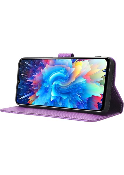 Infinix Hot 20 5g / X666 / X666B Manyetik Toka Dokusu Pu Deri Telefon Kasası Cep Telefonu Kapağı (Yurt Dışından)