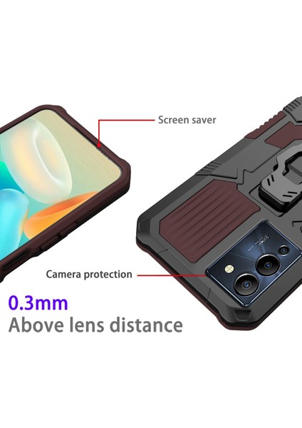 Infinix Note 12 G96 4g Şok Geçirmez Koruyucu Kasa Tpu + Pc Arka Klip Kickstand ile Tutt Zırh Telefon Kapağı (Yurt Dışından) fırsatları