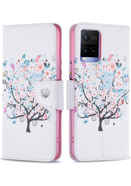 Vivo Y21 Pu Deri Telefon Kılıfı Standı Kitap Tasarımı (Yurt Dışından)