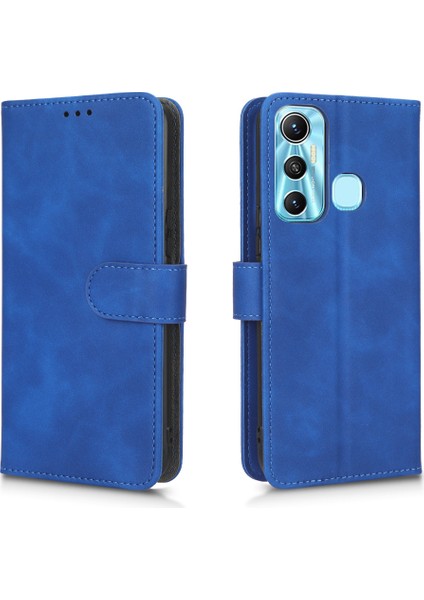 Infinix Hot 11, Cilt Dokunuşu Hissi Cüzdan Standı Folio Flip Pu Deri + Tpu Cep Telefonu Kapağı (Yurt Dışından)