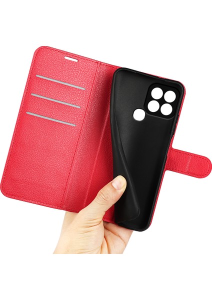 Infinix Smart 6 Cüzdan Anti-Drop Kabuğu Litchi Doku Pu Deri Deri Flip Stand Telefon Kılıfı Kapak (Yurt Dışından)