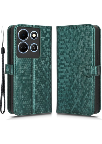 Infinix Note 30 4g Dot Baskılı Pu Deri Stand Kılıfı Cüzdan Telefon Kapağı (Yurt Dışından)