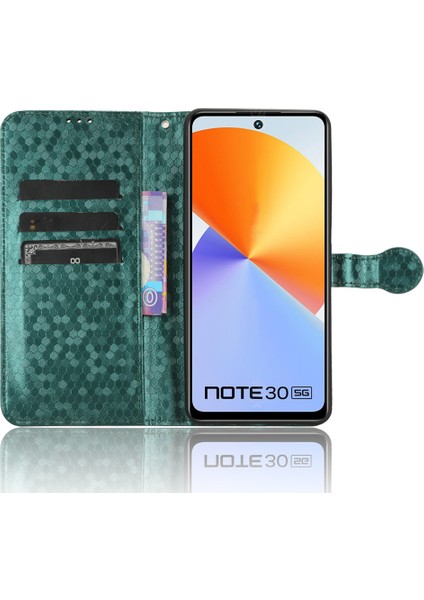 Infinix Note 30 4g Dot Baskılı Pu Deri Stand Kılıfı Cüzdan Telefon Kapağı (Yurt Dışından)