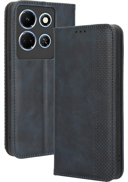 Infinix Note 30 4g / X6833B / X6716B Manyetik Kapanış Telefon Kabuğu Retro Pu Deri Kapak Stand Cüzdan Kabuğu (Yurt Dışından)