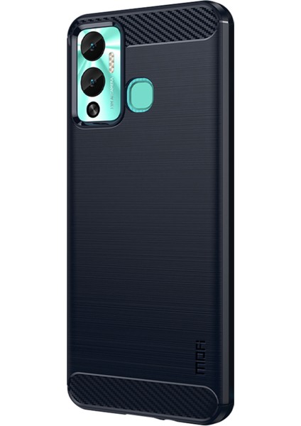 Infinix Hot 12 Play 4g / Hot 12 Play Nfc 4g Karbon Fiber Fırçalanmış Tpu Çizilmez Koruyucu Telefon Arka Kapak Telefon Kılıfı (Yurt Dışından)