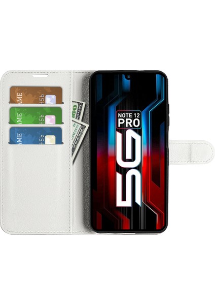 Infinix Note 12 Pro 5g Stand Telefon Kılıfı, Cüzdan Fonksiyonu Litchi Doku Deri Kabuk Kapağı (Yurt Dışından)