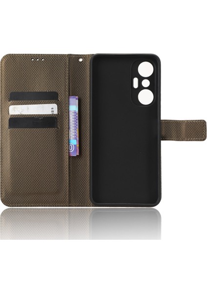 Infinix Hot 20S 4g / X6827 Manyetik Toka Pu Deri Deri Anti-Fall Anti-Fall Telefon Kılıfı Katlanabilir Stand Cüzdan Doku Telefon Kapağı (Yurt Dışından)