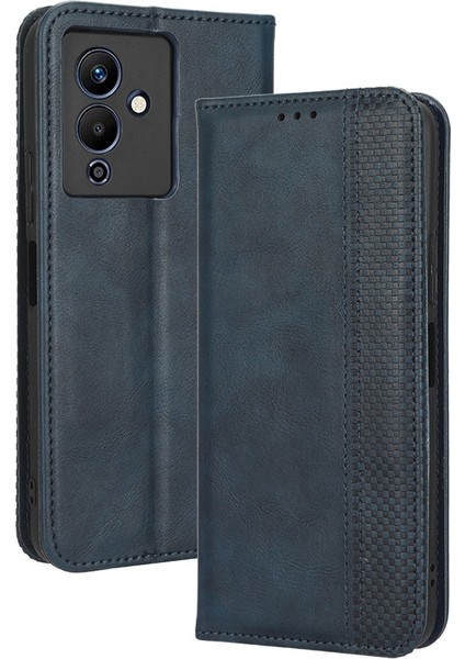 Infinix Note 12 5g X671 / Note 12 Pro 5g X671B Retro Doku Cüzdan Pu Deri Stand Manyetik Emilim Telefon Kapağı (Yurt Dışından)