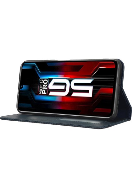 Infinix Note 12 5g X671 / Note 12 Pro 5g X671B Retro Doku Cüzdan Pu Deri Stand Manyetik Emilim Telefon Kapağı (Yurt Dışından)