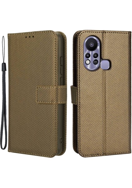 Infinix Hot 11S / Hot 11S Nfc 4g Cüzdan Telefon Kılıfı Doku Doku Kıç Anti-Cratch Pu Deri Cep Telefonu Kapağı Stand (Yurt Dışından)