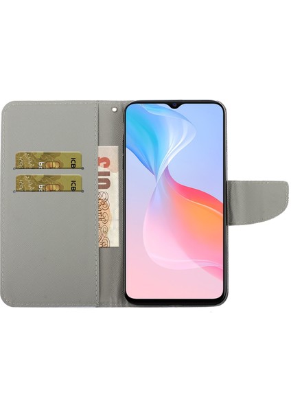 Vivo Y21/Y21S/Y33S Için Çapraz Doku Anti-Düşme Deri Cüzdan Kapak Kayışlı Kılıf Standı (Yurt Dışından)