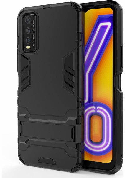 Vivo Y20 Kickstand Plastik + Tpu Hibrit Telefon Kılıfı Kabuğu Destekleme (Yurt Dışından)