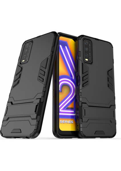 Vivo Y20 Kickstand Plastik + Tpu Hibrit Telefon Kılıfı Kabuğu Destekleme (Yurt Dışından) fiyatları