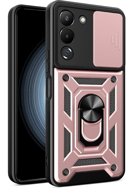 Infinix Note 12 4g Anti-Damla Telefon Kılıfı Kickstand, Kayar Kamera Lens Koruma Kapağı ile Telefon Kabuğu (Yurt Dışından)