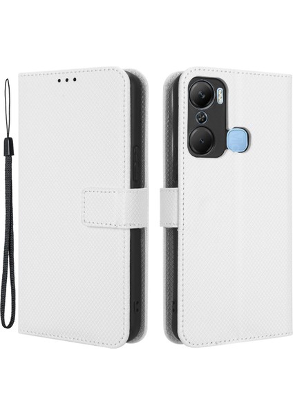 Infinix Hot 12 Pro 4g X668C Pu Deri Deri Flip Folio Kılıf Doku Stand Yumuşak Tpu Iç Kabuk Telefon Kapağı Kayışlı (Yurt Dışından)