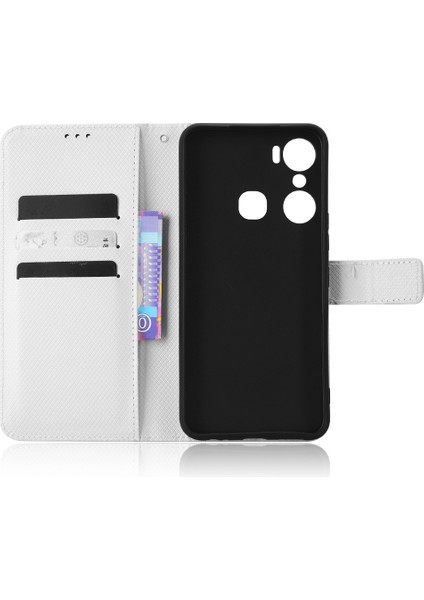 Infinix Hot 12 Pro 4g X668C Pu Deri Deri Flip Folio Kılıf Doku Stand Yumuşak Tpu Iç Kabuk Telefon Kapağı Kayışlı (Yurt Dışından)