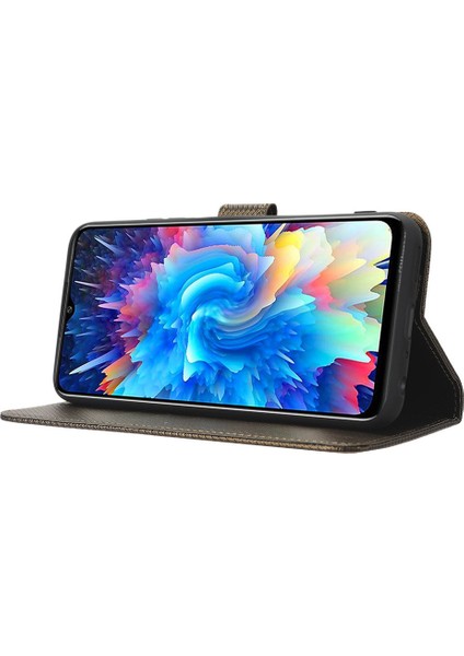 Infinix Hot 20 5g / X666 / X666B Manyetik Toka Dokusu Pu Deri Telefon Kasası Cep Telefonu Kapağı (Yurt Dışından)