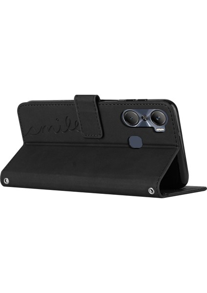 Infinix Hot 12 Pro 4g Cilt Touch Hissed Hissed Pu Deri Kılıf Cüzdan Stand Şok Geçirmez Telefon Kapağı Kayışlı (Yurt Dışından)