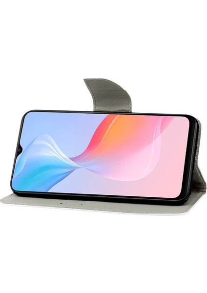 Vivo Y21/Y21S/Y33S Için Çapraz Doku Anti-Düşme Deri Cüzdan Kapak Kayışlı Kılıf Standı (Yurt Dışından)