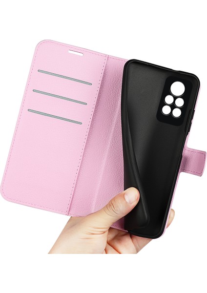 Infinix Note 11 Pro, Litchi Doku Cüzdan Pu Deri Kabuk Stand Kapağı (Yurt Dışından)