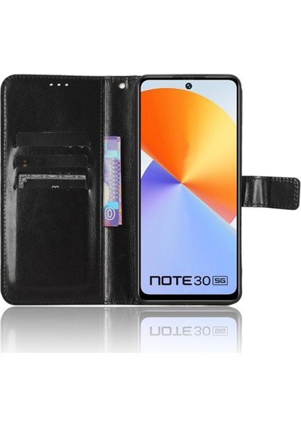 Infinix Note 30 4g X6833B / X6716B Çılgın At Doku Doku Standı Kılıf Deri Cüzdan Telefon Kapağı (Yurt Dışından)