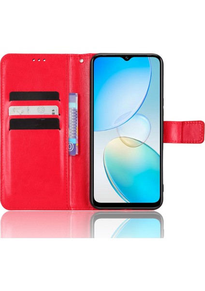 Infinix Hot 12 Pro 4g X668C Çılgın At Doku Cüzdan Kılıf Pu Deri Stand Işlevi Manyetik Kapatma Telefon Kapağı Kayış (Yurt Dışından)