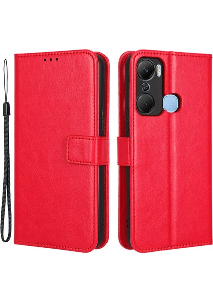 Infinix Hot 12 Pro 4g X668C Çılgın At Doku Cüzdan Kılıf Pu Deri Stand Işlevi Manyetik Kapatma Telefon Kapağı Kayış (Yurt Dışından)