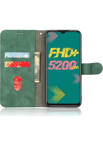 Infinix Hot 11, Cilt Dokunuşu Hissi Cüzdan Standı Folio Flip Pu Deri + Tpu Cep Telefonu Kapağı (Yurt Dışından)