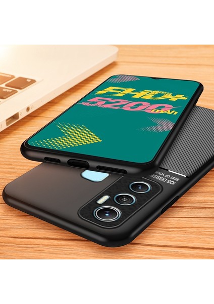 Infinix Hot 11 Pu Deri+Tpu Protector Geri Kılıf Çizgileri Baskılı Hibrit Kabuk (Yurt Dışından)