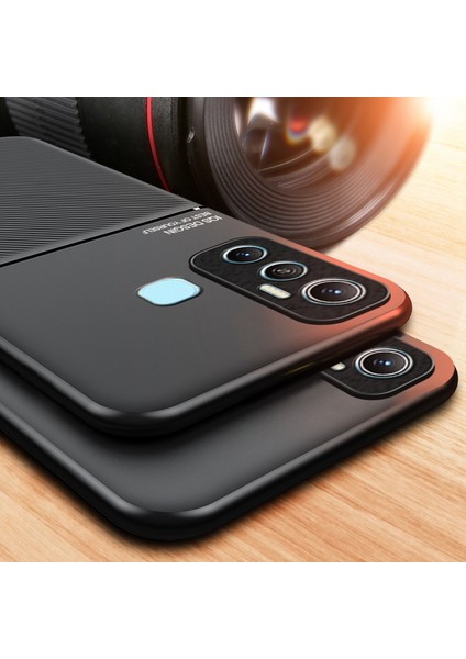 Infinix Hot 11 Pu Deri+Tpu Protector Geri Kılıf Çizgileri Baskılı Hibrit Kabuk (Yurt Dışından)