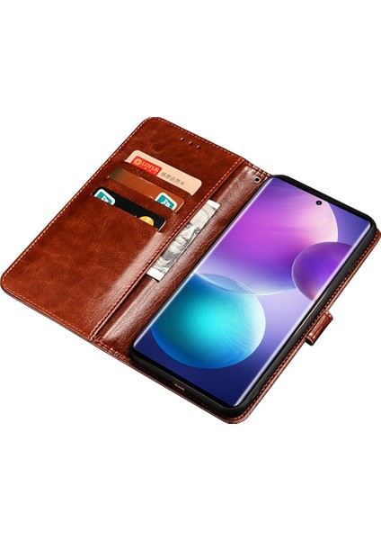 Infinix Zero Ultra 5g Stand Cüzdan Pu Deri Flip Kapak Çılgın At Doku Telefon Koruyucu Kılıf (Yurt Dışından)