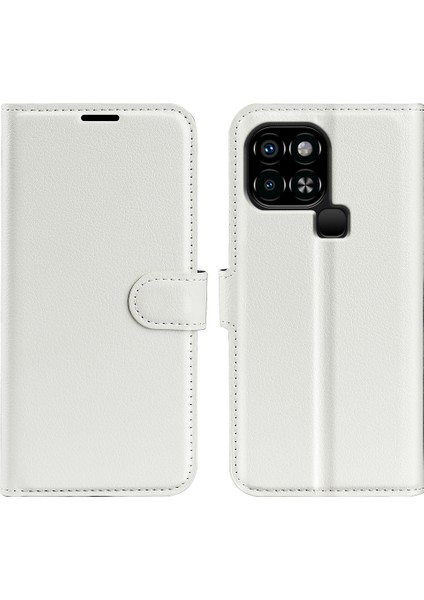 Infinix Smart 6 Cüzdan Anti-Drop Kabuğu Litchi Doku Pu Deri Deri Flip Stand Telefon Kılıfı Kapak (Yurt Dışından)