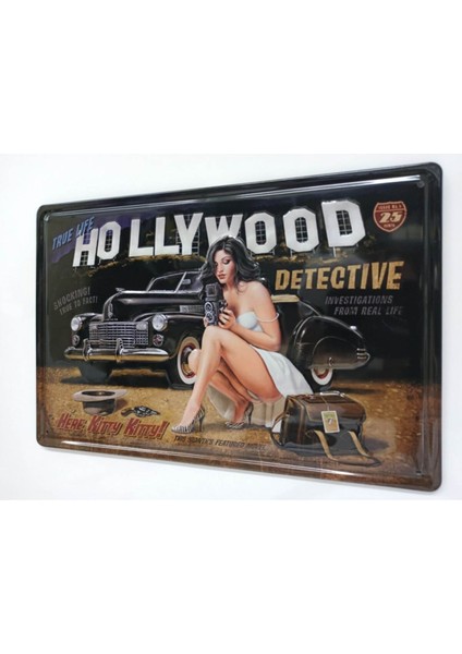 Hollywood Tema Retro Metal Plaka 20X30 cm Metal Tablo