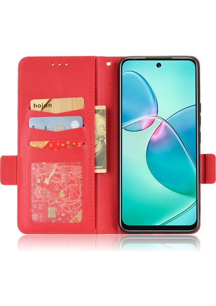 Infinix Hot 12 Play 4g (X6816C) / Hot 12 Play Nfc 4g Iyi Korunmuş Pu Deri Litchi Doku Telefon Kılıfı (Yurt Dışından)