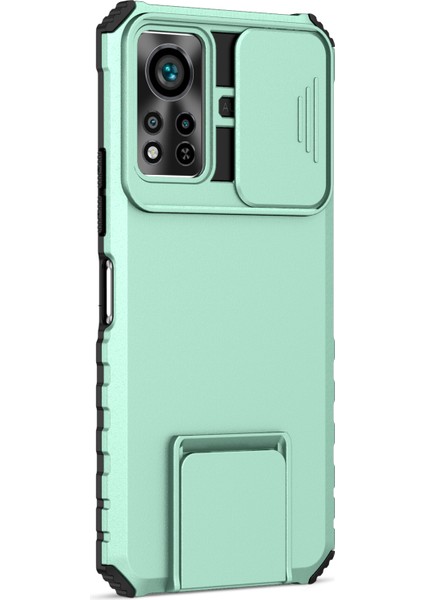 Infinix Hot 11S Nfc 4g Slayt Kamera Koruma Anti-Fall Cep Telefonu Kickstand Pc + Tpu Hibrid Kapak Telefon Kılıfı (Yurt Dışından)