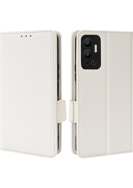 Infinix Hot 12 4g (X6817) Pu Derisi Litchi Doku Telefon Kılıfı Stand Cüzdan Manyetik Toka Kapağı (Yurt Dışından)