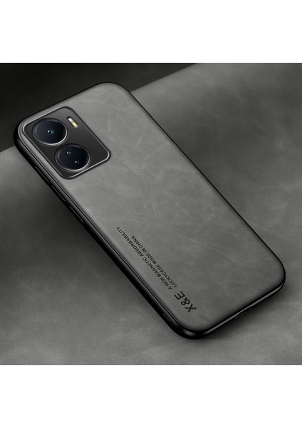 Vivo Y16 4g Pu Deri Kaplamalı Tpu+Pc Kapak Anti-Fall Telefon Kılıfı Cilt Touch Ince Telefon Kılıfı (Yurt Dışından)