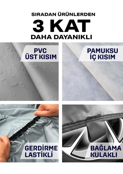 Fiat Tofaş Doğan Şahin ile Uyumlu X300 Pro Araba Brandası Miflonlu Branda Oto Çadır Örtü