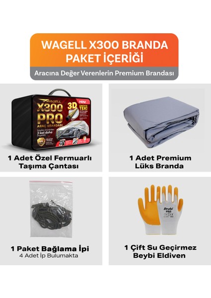 Fiat Tofaş Doğan Şahin ile Uyumlu X300 Pro Araba Brandası Miflonlu Branda Oto Çadır Örtü