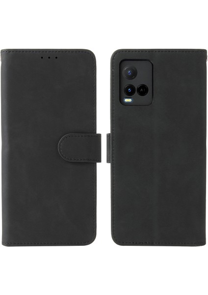 Vivo Y21 / Için Vivo Y33S Stand Tasarımlı Flip Cüzdan Deri Kılıf Telefon Koruyucu Kapak (Yurt Dışından)