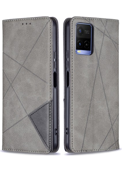 Vivo Y21 Kart Yuvaları Için Deri Deri Stand Telefon Kılıfı (Yurt Dışından)