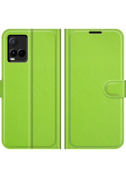 Vivo Y21 Pratik Tasarım Telefon Kasası Cüzdan Standı Litchi Cilt Flip Deri Telefon Kapak Kabuğu (Yurt Dışından)