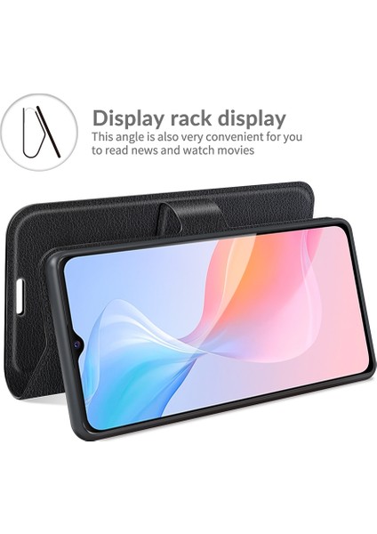 Vivo Y21 Pratik Tasarım Telefon Kasası Cüzdan Standı Litchi Cilt Flip Deri Telefon Kapak Kabuğu (Yurt Dışından) modelleri