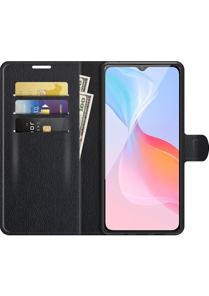 Vivo Y21 Pratik Tasarım Telefon Kasası Cüzdan Standı Litchi Cilt Flip Deri Telefon Kapak Kabuğu (Yurt Dışından) fırsatları