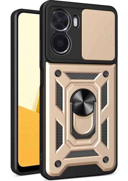 Vivo Y16 4g Pc + Tpu Hibrit Kapak Slayt Kamera Koruyucu ile Ring Kickstand Telefon Kasası (Yurt Dışından)