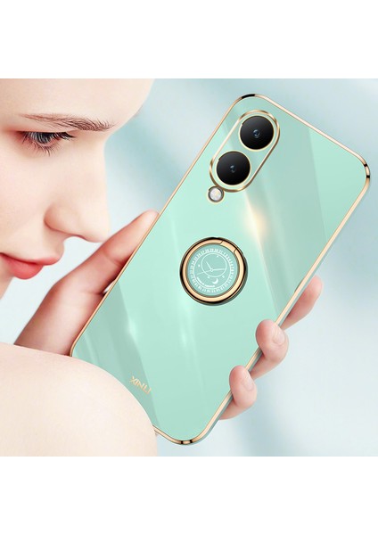Vivo Y17S 4g Koruyucu Kapak Tpu Kickstand Telefon Kılıfı Elektraplatma Altın Edge (Yurt Dışından) modelleri
