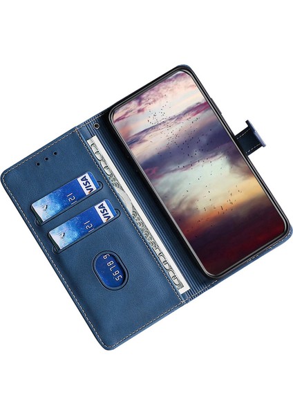 Vivo Y35 4g (2022) / Y22S 4g / Y22 4g Saman Şapka Desen Pu Deri Telefon Kılıfı Cilt Touch Stand Cüzdan Iç Tpu Kapağı (Yurt Dışından)