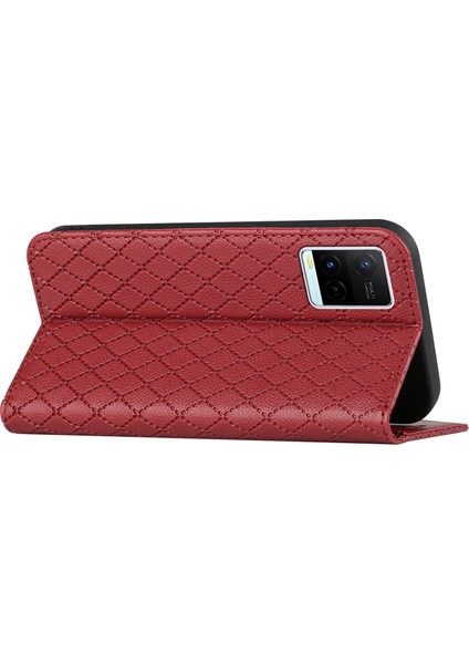 Vivo Y21 / Y33S / Y21S Anti-Drop Folio Flip Kapak Kabartmalı Pu Deri Stand Kılıfı Rfıd Engelleme Telefon Kapağı (Yurt Dışından) indirimleri