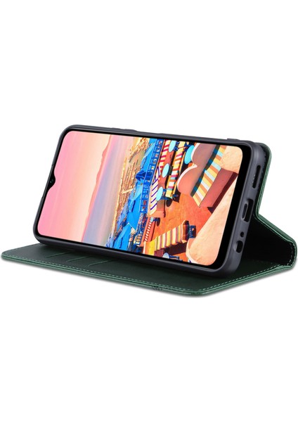 Vivo Y16 4g Cowhide Doku Pu Pu Deri Deri Şok Geçirmez Kılıf Manyetik Otomatik Absorlanmış Telefon Cüzdan Stand Kapağı (Yurt Dışından) modelleri